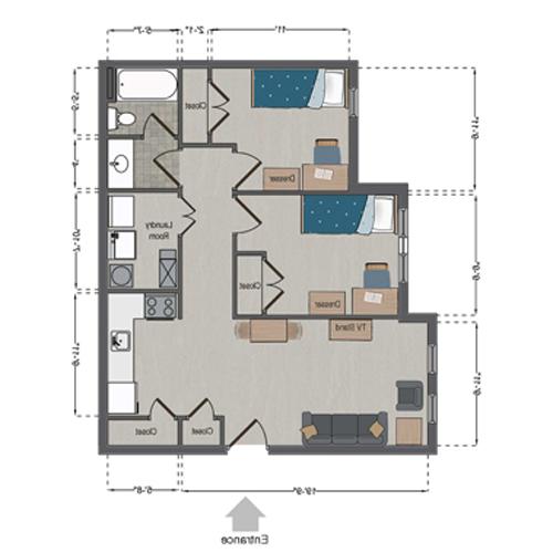 Village Apartments double floor plan